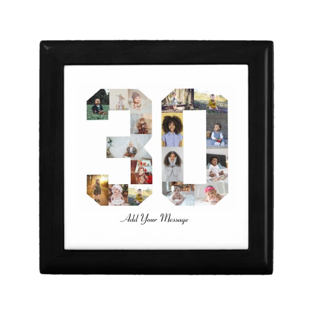 Number 30 Photo Collage Gift Box (Front)