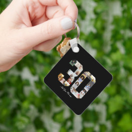 Number 30 Photo Collage Keychain