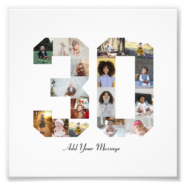 Number 30 Photo Collage Print (Front)
