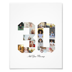 Number 30 Photo Collage Print