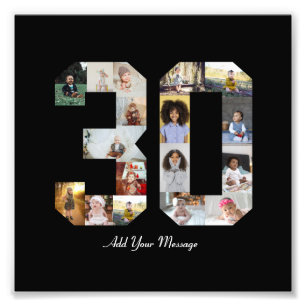 Number 30 Photo Collage Print