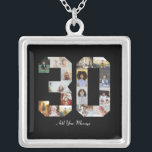 Number 30 Photo Collage Silver Plated Necklace<br><div class="desc">This customizable product is where photos are arranged to form the shape of a number. It is often used for milestone celebrations like birthdays, anniversaries, or achievements, allowing users to showcase memorable images within a single, eye-catching display. The designs typically offer spaces for various photo sizes and orientations, ensuring a...</div>