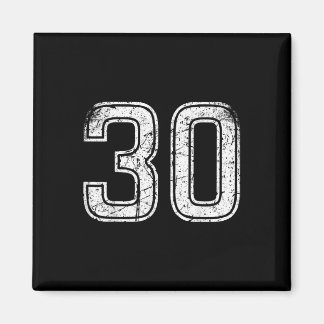 Number #30 Sport White Vintage Number Magnet
