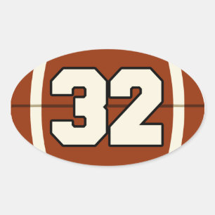 Number 32 Football Sticker