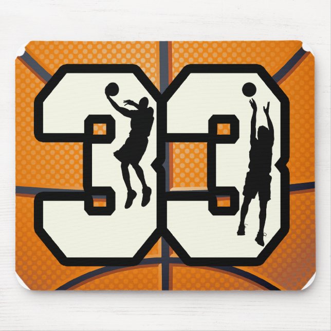 Number 33 Basketball Mouse Pad (Front)