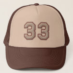 Number 33 With Cool Baseball Stitches Look Trucker Hat at Zazzle