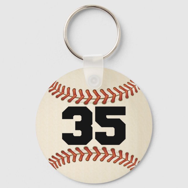 Number 35 Baseball Keychain (Front)