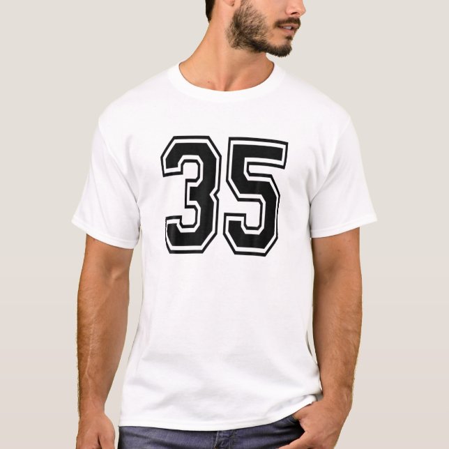 Number 35 Sports Jersey Player Uniform Number 35Th T-Shirt (Front)