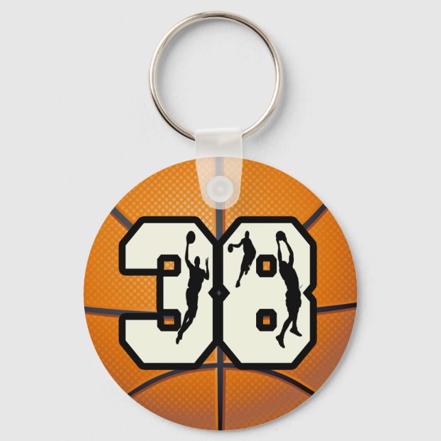 Number 38 Basketball Keychain (Front)