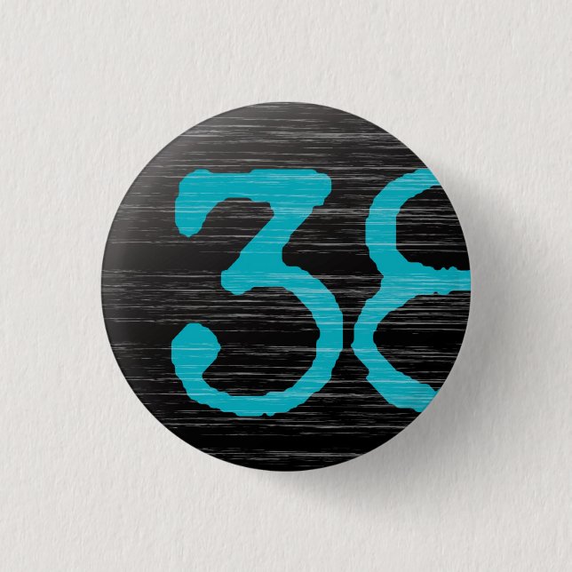 Number 38 batch pinback button (Front)