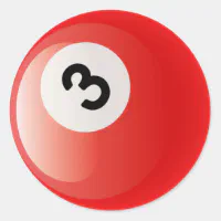 BILLIARDS BALLS CLASSIC ROUND STICKER | Zazzle