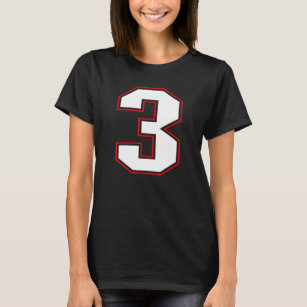 Jersey Number #3 Three Athletic Style Sports Graphic Premium T-Shirt