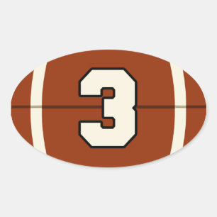 Number 3 Football Sticker