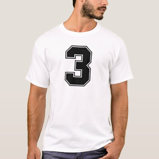 Number 3 front and backside print T-Shirt (Front)