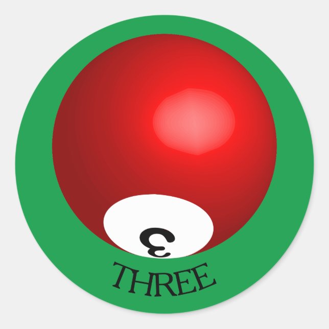 Number 3 Pool Ball Sticker (Front)