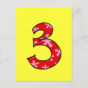 Number 3 postcard
