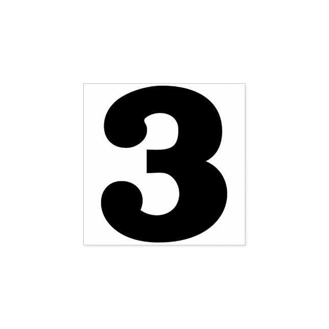 Number 3 rubber stamp (Imprint)