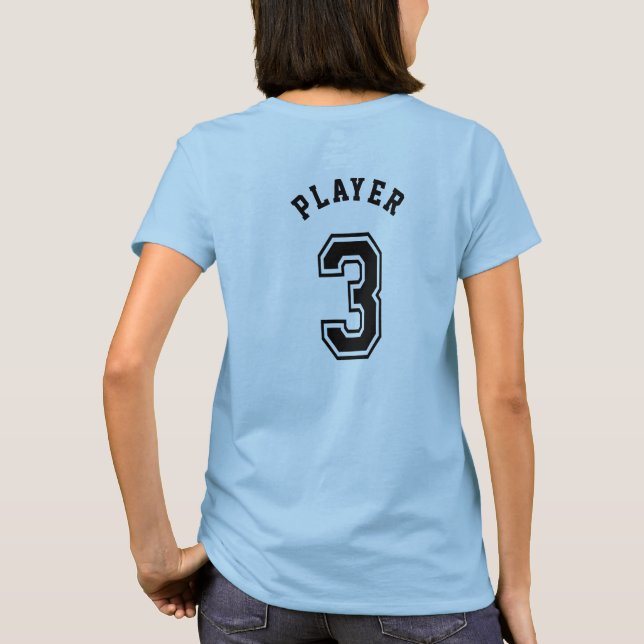 Number 3 Sports Jersey T-Shirt (Back)