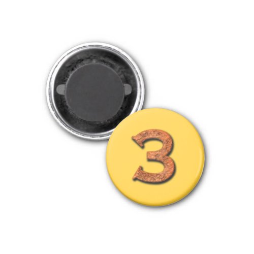 Number 3 Teaching or Memory Aid Magnet