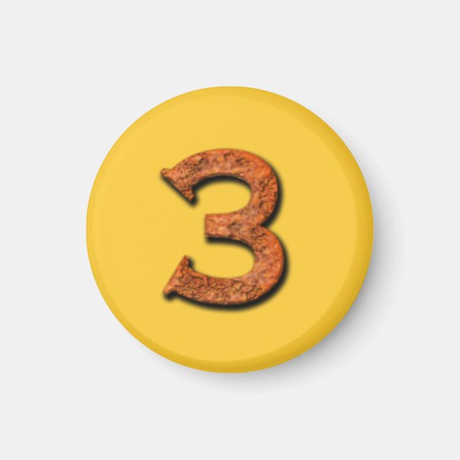 Number 3 Teaching or Memory Aid Magnet (Front)