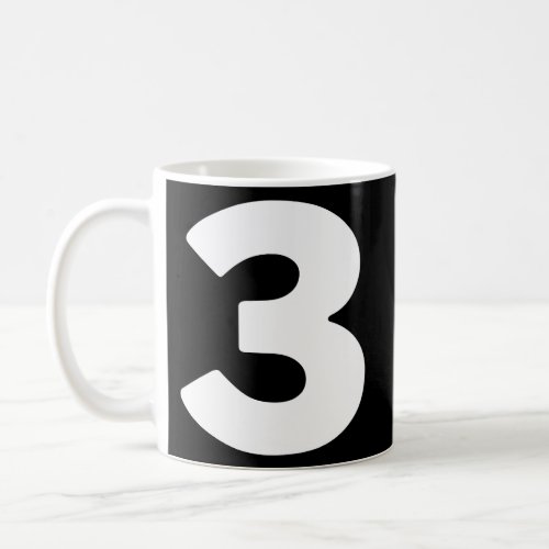 Number 3 Three Numbers Letters Coffee Mug