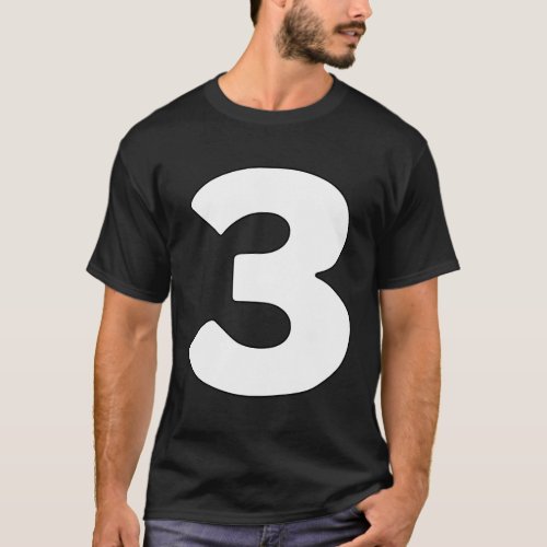 Number 3 Three Numbers Letters T_Shirt