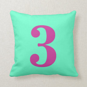 Number 3 throw pillow