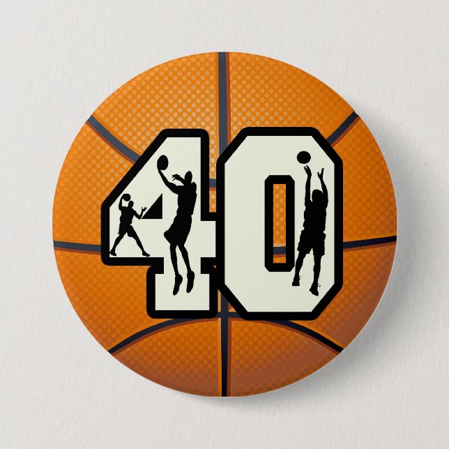 Number 40 Basketball Button (Front)