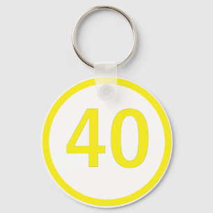 number 40 in a circle keychain