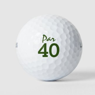 Number 40 par golf course for 40th birthday golfer golf balls