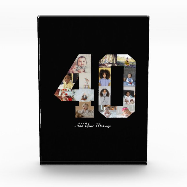 Number 40 Photo Collage Acrylic Award (Front)