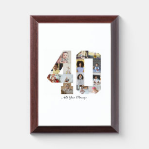 Number 40 Photo Collage Award Plaque