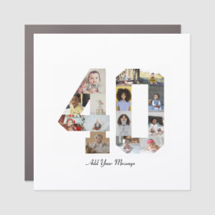 Number 40 Photo Collage Car Magnet