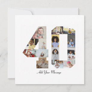 Number 40 Photo Collage Card