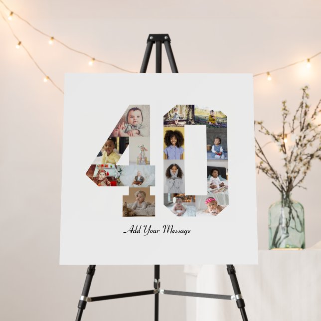 Number 40 Photo Collage Foam Board (In Situ (Stand))