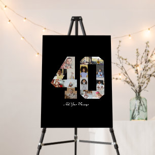 Number 40 Photo Collage Foam Board