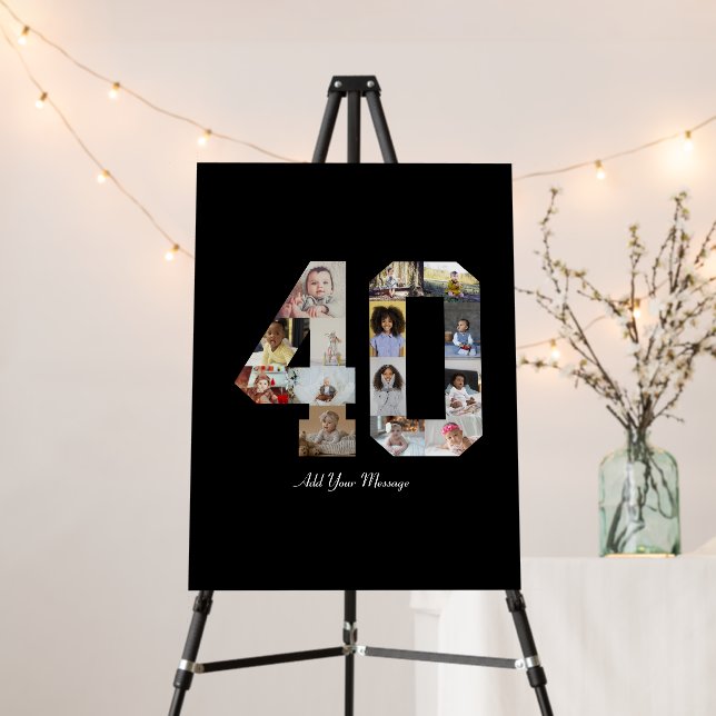 Number 40 Photo Collage Foam Board (In Situ (Stand))