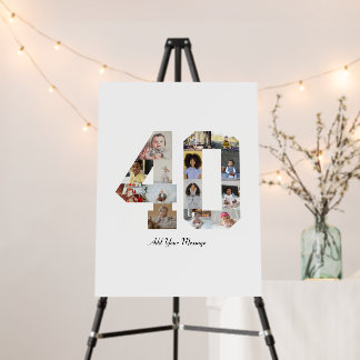 Number 40 Photo Collage Foam Board