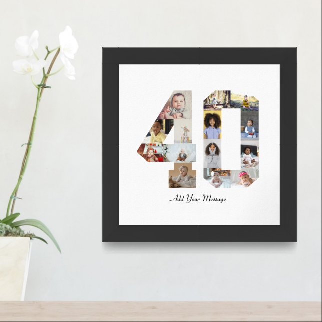 Number 40 Photo Collage Framed Art (Entryway)