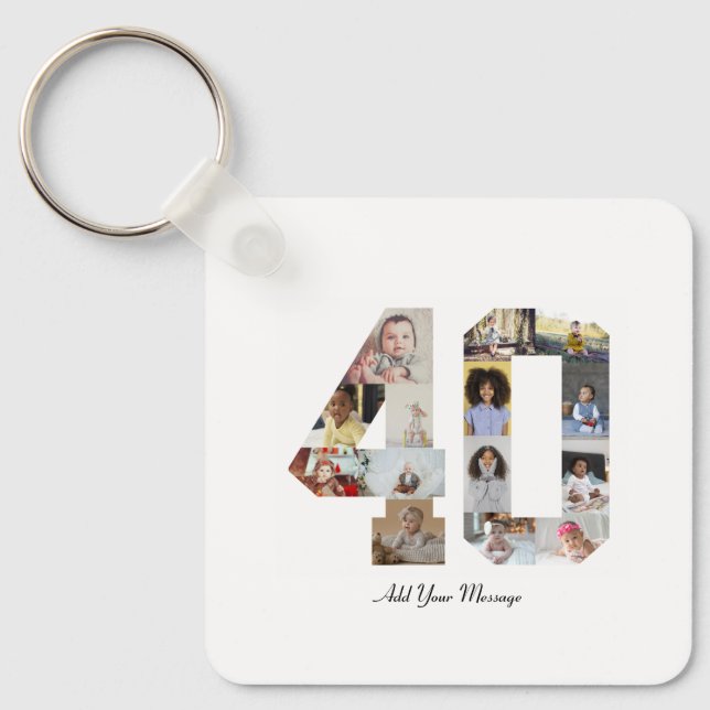 Number 40 Photo Collage Keychain (Front)