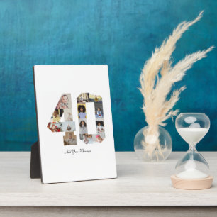 Number 40 Photo Collage Plaque