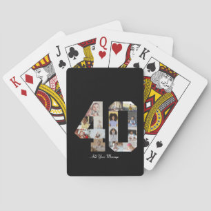 Number 40 Photo Collage Poker Cards