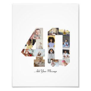 Number 40 Photo Collage Print
