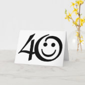 Number 40-With Happy Face Birthday Card (Yellow Flower)