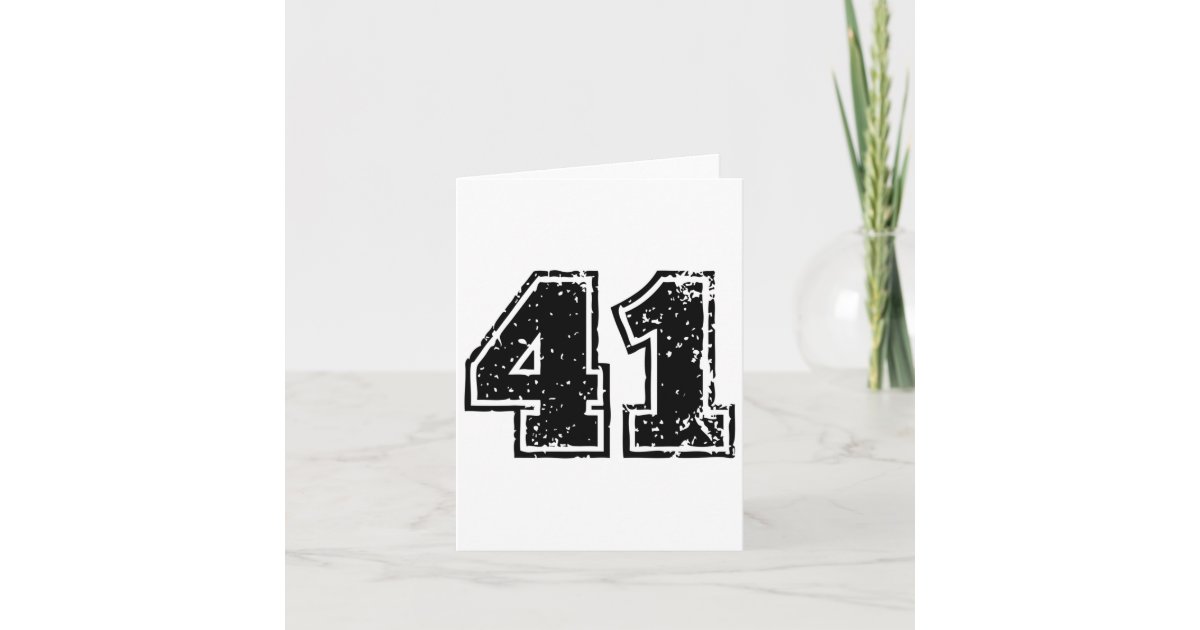 Number # 41 Forty One Footll Sell Sketll Team Card | Zazzle