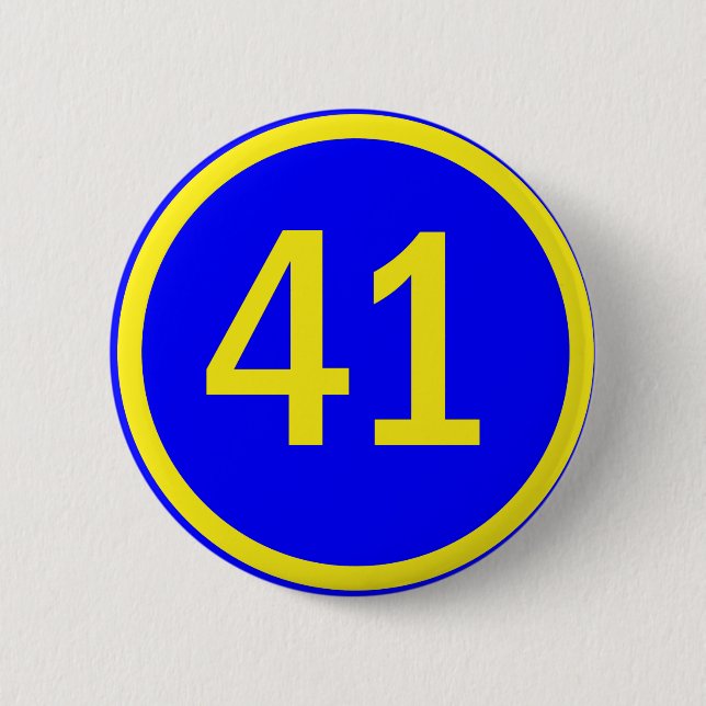 number 41  in a circle button (Front)