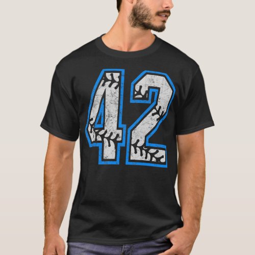 Number 42 Baseball Equality Distressed Classic LA  T_Shirt