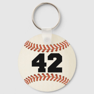 Number 42 Baseball Keychain