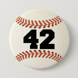 Number 42 Baseball Pinback Button