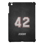 Number 42 Baseball Stitches With Black Metal Look Ipad Mini Case at Zazzle